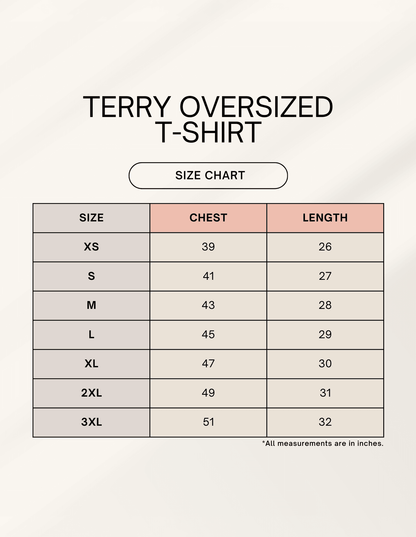 Unisex Terry Oversized Tee - Bellaor