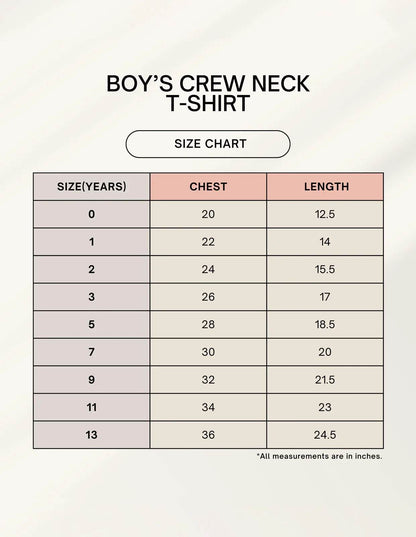 Boy's Crew Neck T-Shirt - Bellaor