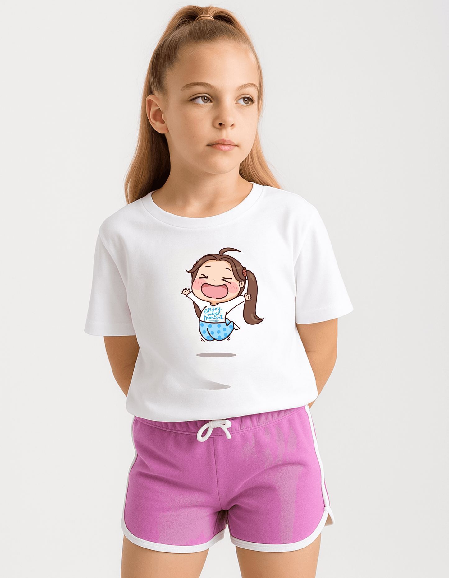 Girl's Crew Neck T-Shirt - Bellaor